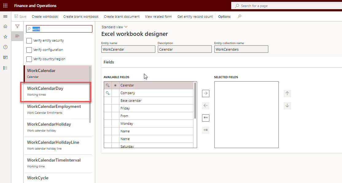 Excel workbook designer