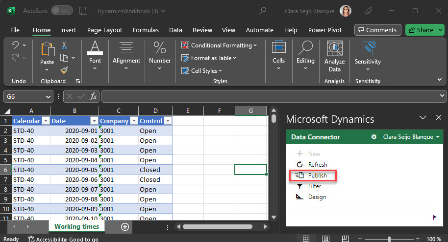 Excel workbook designer