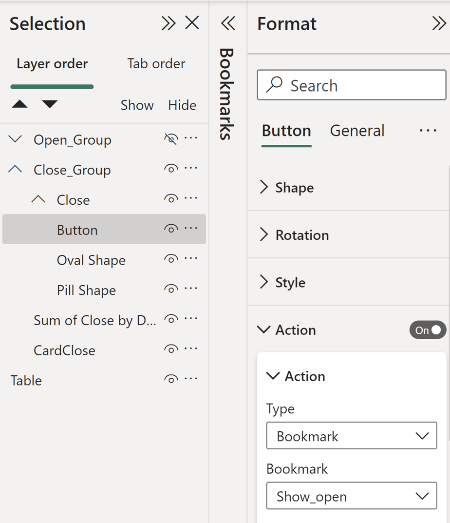 Create custom toggle buttons in power BI