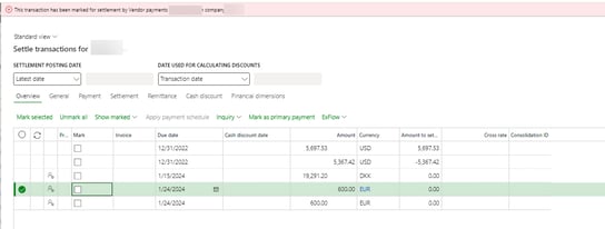 Marked Transaction Detail form in Microsoft Dynamics 365 Finance and ...